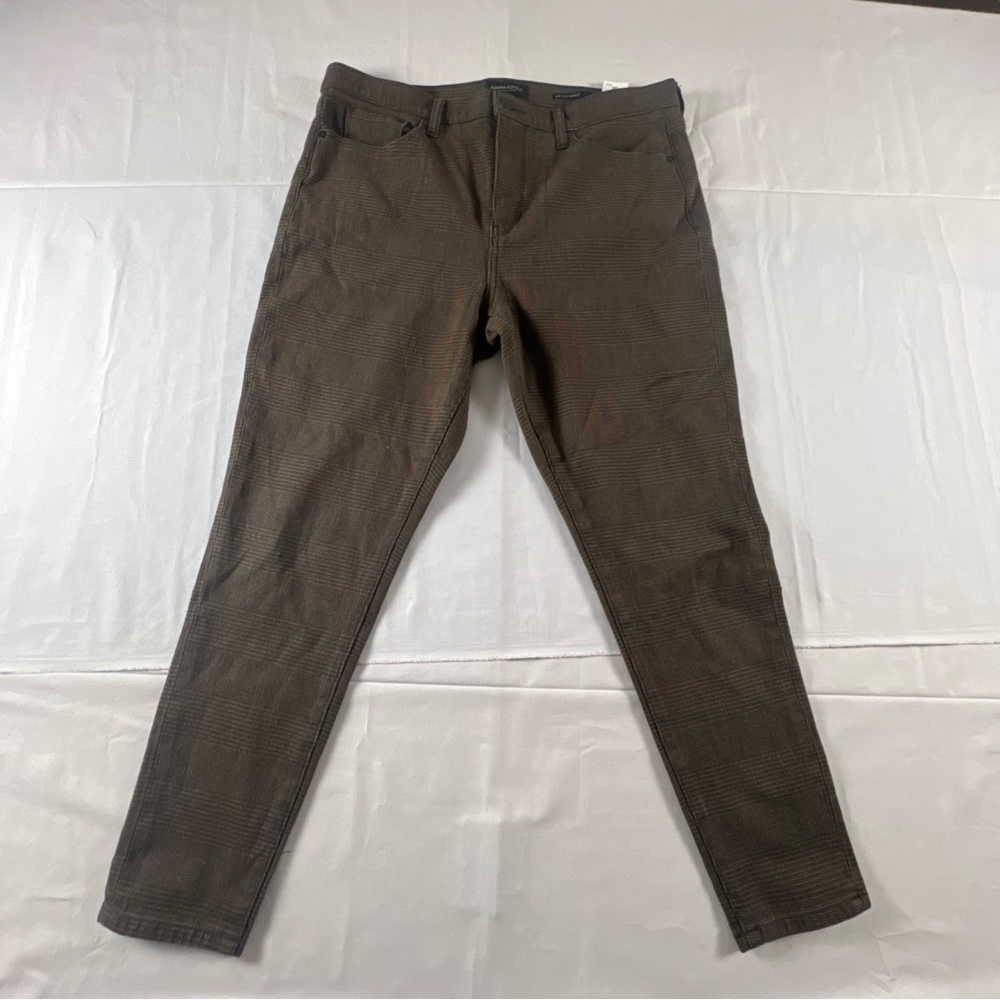 Banana Republic Mid-Rise Skinny Jeans Men’s 32x32 Brown Plaid Premium Denim